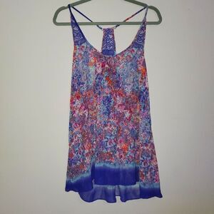IN BLOOM BY JONQUIL MULTICOLORED SHEER RACERBACK LINGERIE NIGHTIE SLIP SIZE S